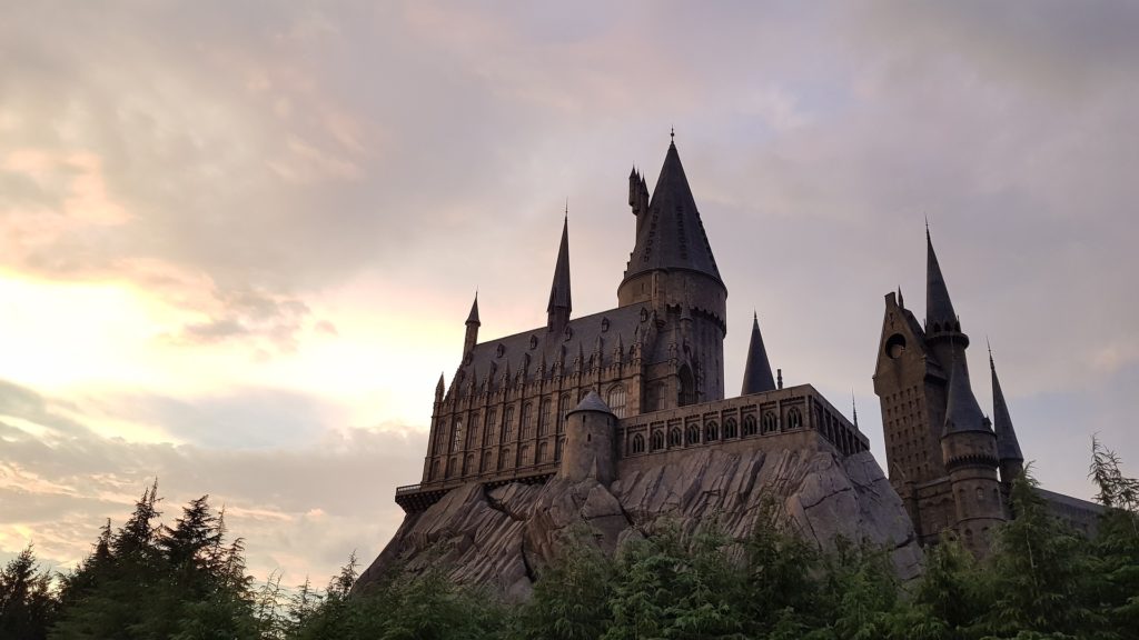 This image shows the Hogwarts castle, draws the mind into that magical world.